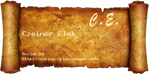 Czeiner Elek névjegykártya