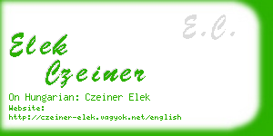 elek czeiner business card